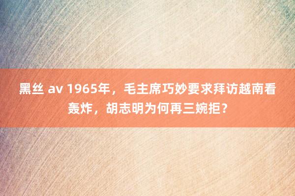 黑丝 av 1965年，毛主席巧妙要求拜访越南看轰炸，胡志明为何再三婉拒？