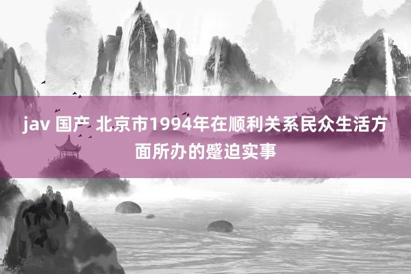 jav 国产 北京市1994年在顺利关系民众生活方面所办的蹙迫实事