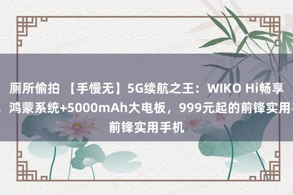 厕所偷拍 【手慢无】5G续航之王：WIKO Hi畅享 70，鸿蒙系统+5000mAh大电板，999元起的前锋实用手机