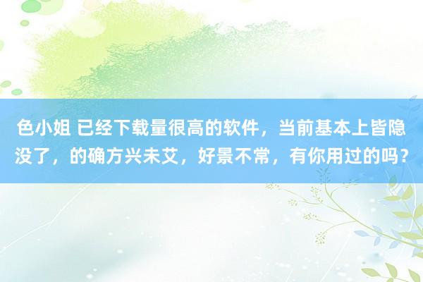 色小姐 已经下载量很高的软件，当前基本上皆隐没了，的确方兴未艾，好景不常，有你用过的吗？