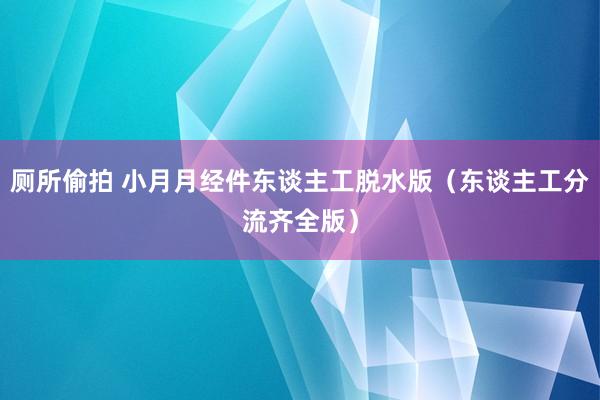 厕所偷拍 小月月经件东谈主工脱水版（东谈主工分流齐全版）