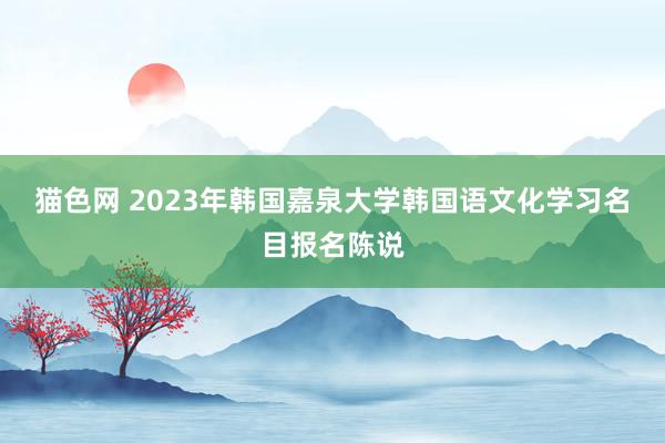 猫色网 2023年韩国嘉泉大学韩国语文化学习名目报名陈说